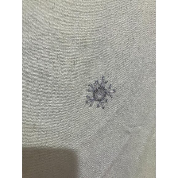 Women's 1970's Vintage Hand Beaded and Embroidered Shawl, Light Blue - Picture 3 of 4